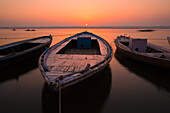 Boats on Gange river, Varanasi, India