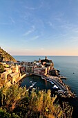 Vernazza at sunset a pearl of the park of the Cinque Terre in Liguria