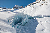 Forms on a glacier, in wintertime, Lombardy