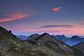 Sunset in the  Marittime Alps, overview