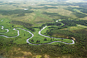 Small rivers meandering across the Nushagak River drainage basin, Bristol Bay, Alaska, USA 15th