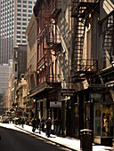 New Orleans, Louisiana - DECEMBER 7th 2008:  Looking down the French Quarter on Bourbon Street