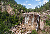 Panoramic view of Cusarare falls in Chihuahua,  Mexico.
