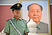 Chinese Policemen in Tiananmen Square, Beijing. China