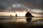 Sunset at Haystack Rock - Cannon Beach Oregon.
