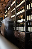 An employee shot at a slow shutter speed to show motion at Narbona winery/restaurant in Carmelo, Uruguay.  releasecode: THS_0001