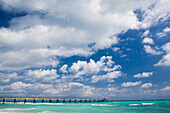 Pier extending over the Atlantic Ocean near Miami, Florida, USA