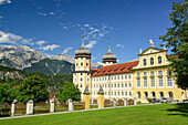 Monastery Stams, Mieming Range in background, Stams, Tyrol, Austria