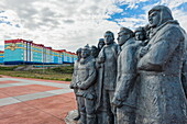 Monument to the first Revkom (First Revolutionary Committees), Siberian City Anadyr, Chukotka Province, Russian Far East, Eurasia