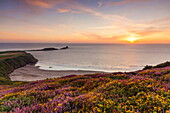 Rhossili Bay, Worms End, Gower Peninsula, Wales, United Kingdom, Europe