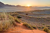 Sunrise from the dunes of NamibRand, Namib Desert, Namibia, Africa