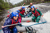 Rafting on the river Kitkajoki, Oulanka National Park, Northern Ostrobothnia, Finland