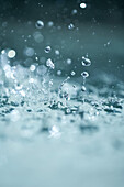 Water splashing, extreme close-up