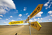 Road signs on Sprengisandur route, Iceland