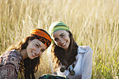 Young women in grass