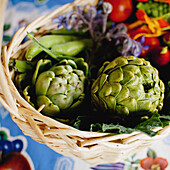A basket of fresh vegetables