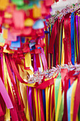 Detail of colored prayer ribbons