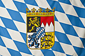 Bavaria flag, white and blue lozenges with Bavarian coat of arms