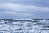 Waves on Baltic Sea against cloudy sky, Cape Arkona, Germany