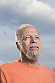 Senior man looking up, close-up