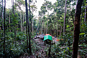 Camp im Regenwald, Acopan Tepui, La Gran Sabana, Venezuela