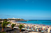 Strand, Playa de Cucharas, Costa Teguise, Lanzarote, Kanarische Inseln, Spanien