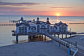 Sunrise at Sellin pier, Ruegen, Baltic Sea, Mecklenburg Vorpommern, Germany