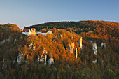 Blick zur Burg Wildenstein, Naturpark Oberes Donautal, Schwäbische Alb, Baden-Württemberg, Deutschland