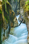 Stream flowing through a narrow canyon, Wimbachklamm, National Park Berchtesgaden, Berchtesgaden, Berchtesgaden range, Upper Bavaria, Bavaria, Germany