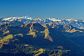 Blick auf Großvenediger und Hohe Tauern, Nurracher Höhenweg, Loferer Steinberge, Tirol, Österreich