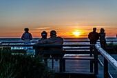 People looking at sunset, Kampen, Sylt, Schleswig-Holstein, Germany