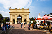 Brandenburger Tor Potsdam von der Stadtseite, Luisenplatz, Potsdam, Brandenburg, Deutschland, Europa