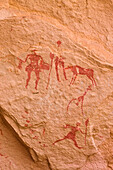 Prehistoric Rock Art, Awis Valley, Akakus mountains, Libya, Sahara, North Africa