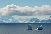 Antarctic landscape with icebergs, Marguerite Bay, Antarctica
