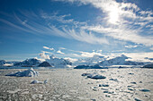 View from Rothera Station to the surrounding snowy mountains, Rothera Station, Marguerite Bay, Antarctica