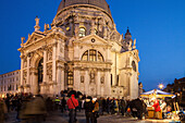 Santa Maria della Salute church, built in gratitude of surviving the plague, an annual memorial festival is held in November, Venice Italy
