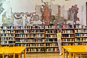 Scoletta dei Calegheri, ehemaliges Zunfthaus der Schuhmacher, heute öffentliche Bibliothek, Fresken, Venedig, Italien