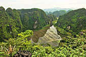 beautiful limestone karst mountains in Ninh Binh, Vietnam.
