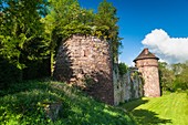 The picturesque Trendelburg Rapunzel´s castle on the German Fairy Tale Route, Trendelburg, Hesse, Germany, Europe