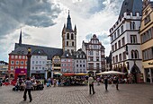 St. Gangolf church and market square in Trier (Treves), Rhineland-Palatinate, Germany, Europe