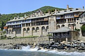 Greece, Chalkidiki, Mount Athos peninsula, listed as World Heritage, Xenophontos monastery.