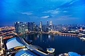 Elevated view of Marina Bay, Singapore.