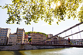 Passerelle Saint-Vincent, France, Rhone, Lyon, historical site listed as World Heritage by UNESCO, Vieux Lyon Old Town.
