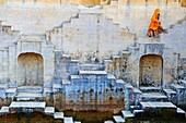 India, Rajasthan, Jaipur the Pink city, water tank for rain near Jaipur.