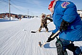 Gojahaven is a town in North of Canada where 1000 Inuits are living Icehockey is a popular spprt among young people There is an icehockey hall in town but kids also play hokey outside in the streets as the streets are always covered with ice and snow duri
