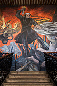 Mexico, Michoacan, Morelia, Palicio De Justica, Murals Of Jose Maria Morelos (A Revolutionary Hero), Painted By Agustin Cardenas.