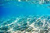 Hawaii, Maui, Underwater View Of Sunlight Striking The Ocean Floor