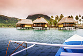 French Polynesia, Tahiti, Huahine, Bungalows Of Hotel Sofitel