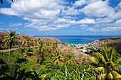 Sailboats On The Caribbean Sea Off The Coast Of The Fishing Village Of Anse La Raye, Saint Lucia