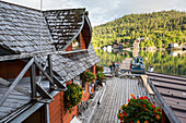 View of the Saltry restaurant and Halibut Cove, Kachemak Bay, Southcentral Alaska